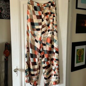 Forever 21 Multi Color checkered flare pants